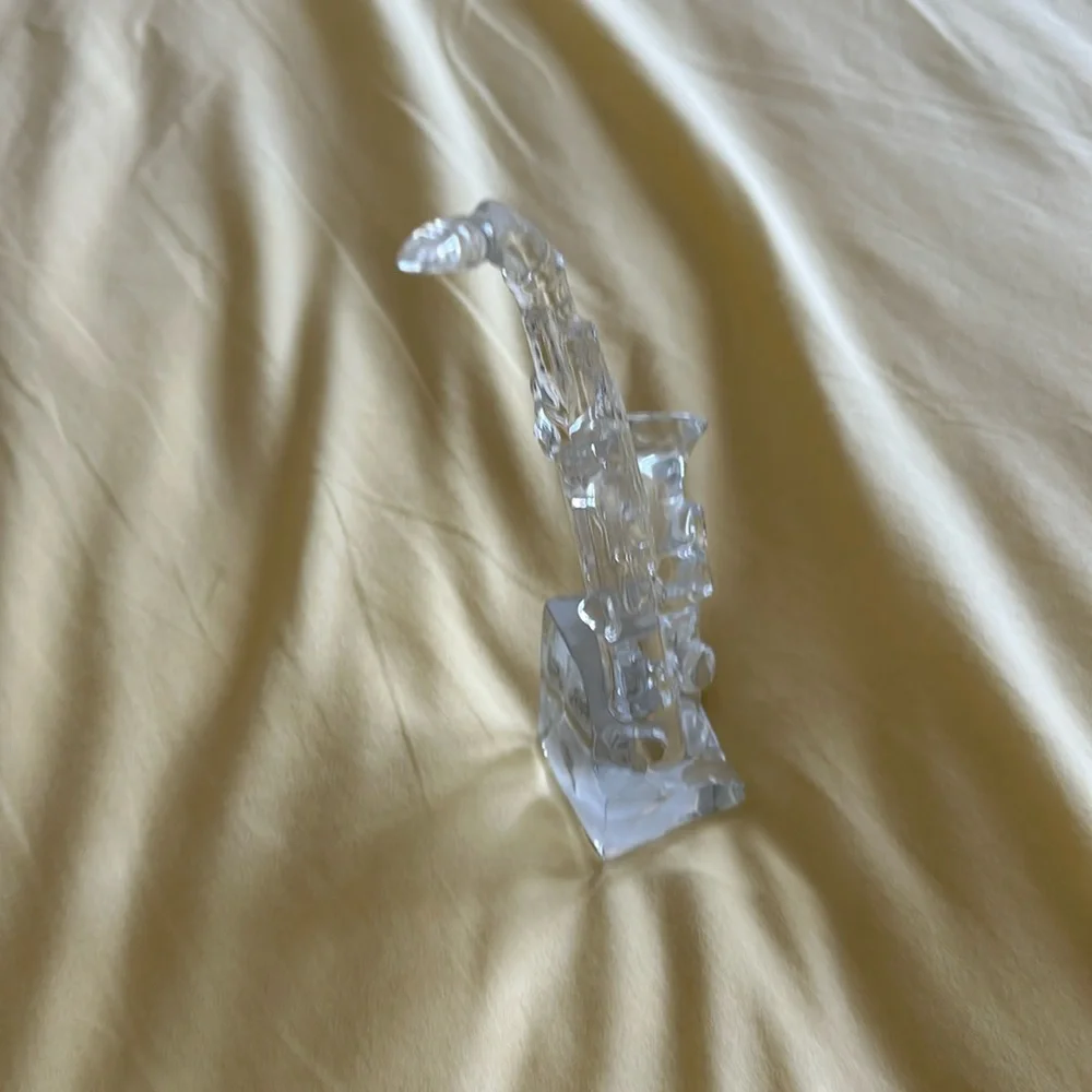 VTG German Crystal Saxophone Figurine 8” tall